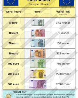 Læringsark - Værdien af euro-pengesedler